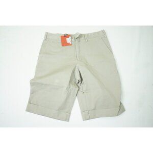 ISaia Napoli Beige Khaki Cotton Blend Casual Mens Chino Shorts Sz 46R BRAND NEW